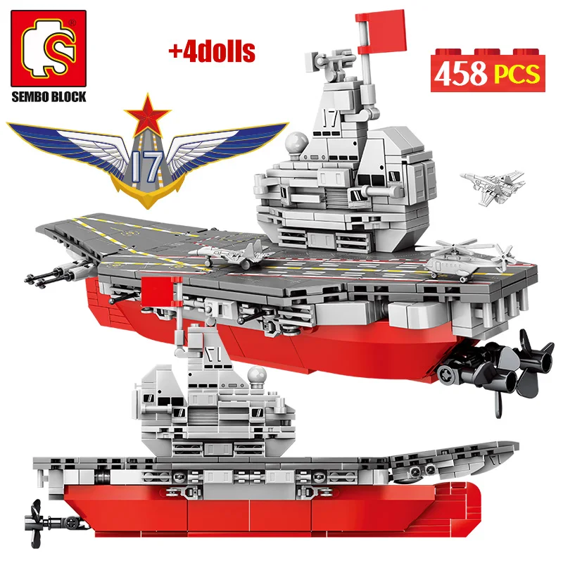 Новый городской полицейский технический военный корабль WW2 строительные блоки