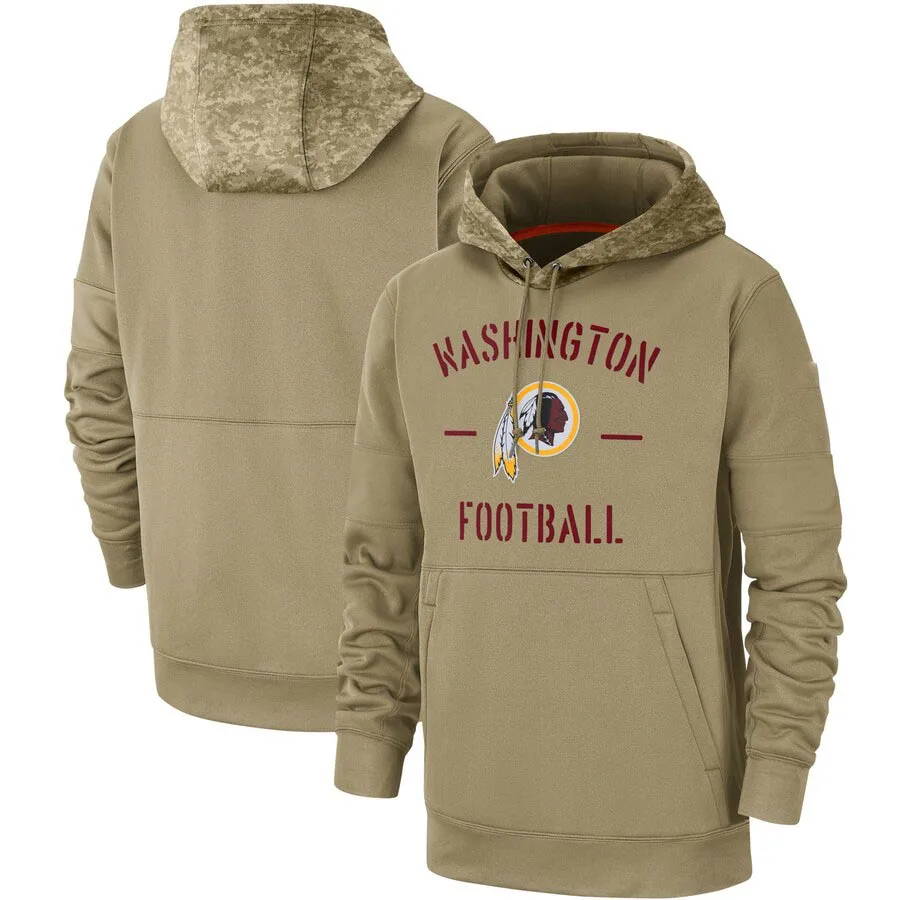

Washington Salute to Service Redskins Men Tan Sideline Therma Pullover Hoodie