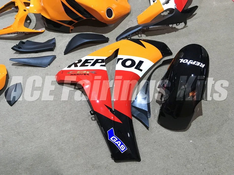 Инжекционного метода литья) ABS Полный комплект обтекателя пригодный для Honda CBR1000RR 08-11 2008 2009 2010 2011 CBR1000 Обтекатели repsol Лидер продаж