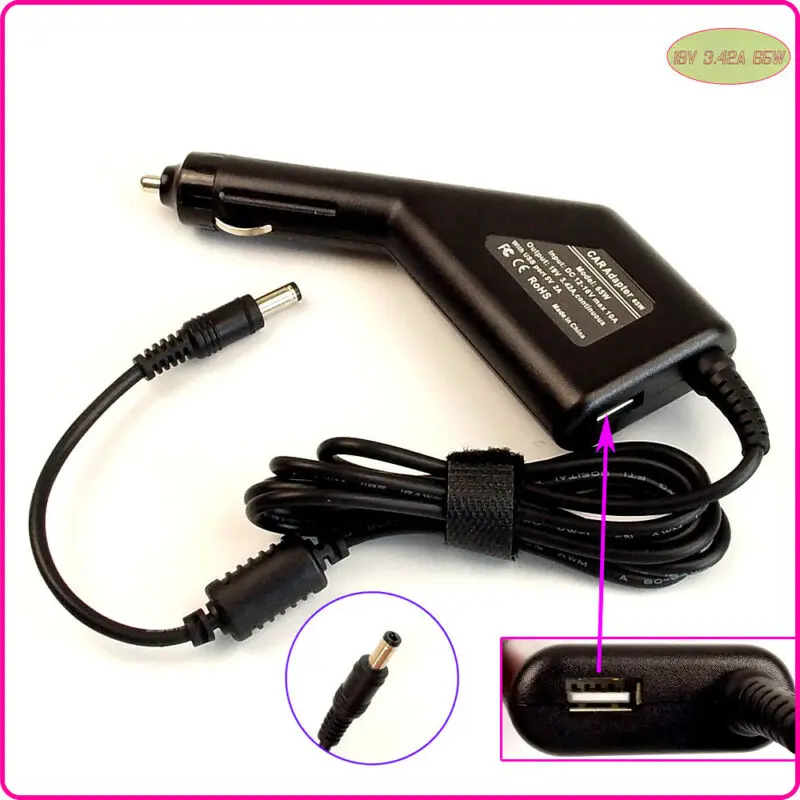 Автомобильный адаптер для ноутбука DC зарядное устройство и USB Toshiba Satellite C655-S5231