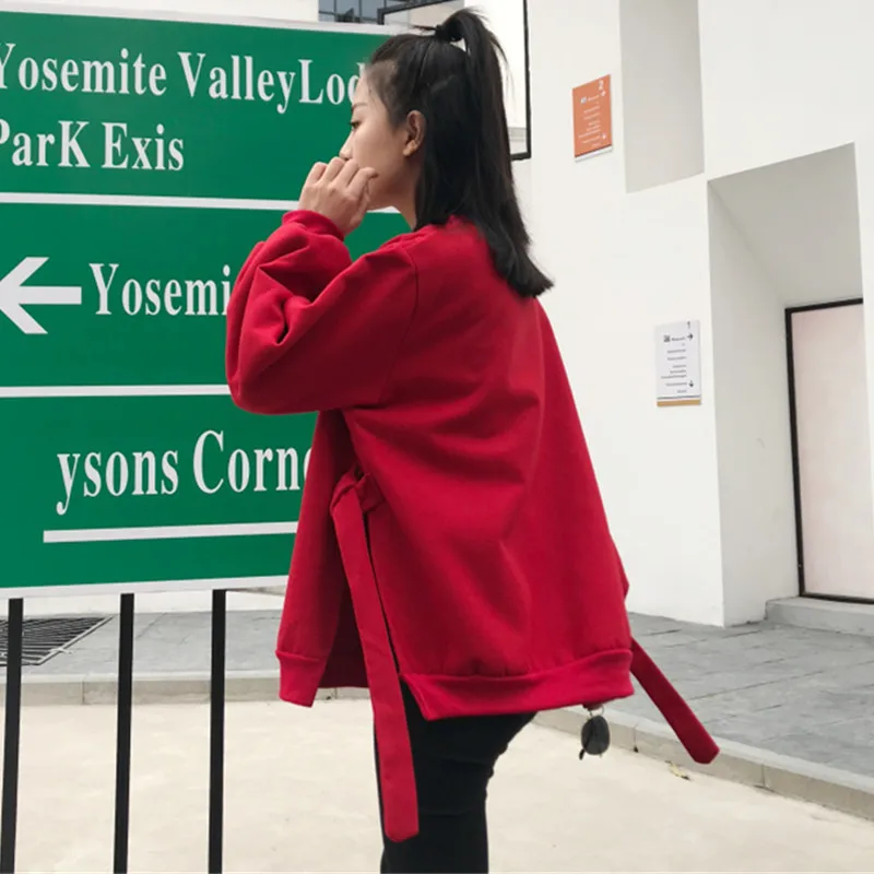 Женские толстовки Ulzzang пуловеры однотонные для отдыха универсальные плотные