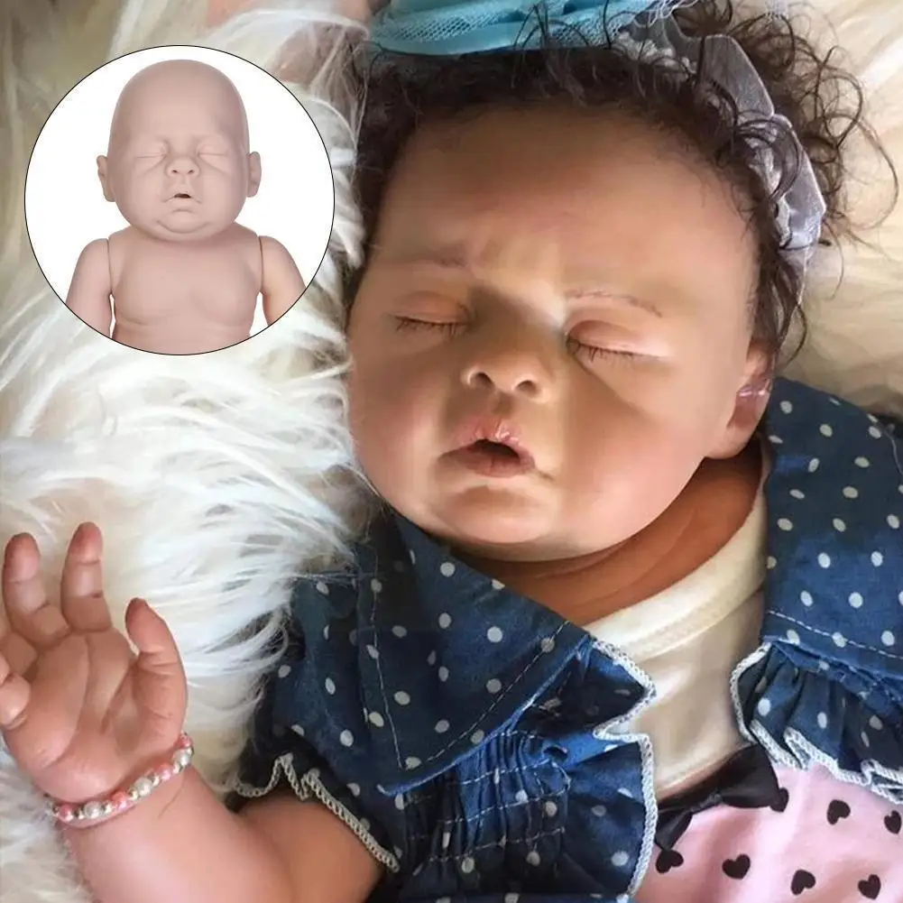 

19 Inches Diy Popular Reborn Kit Sleep Soundly Color Lifelike For Children Unfinished Gift Unpainted Part C9m1