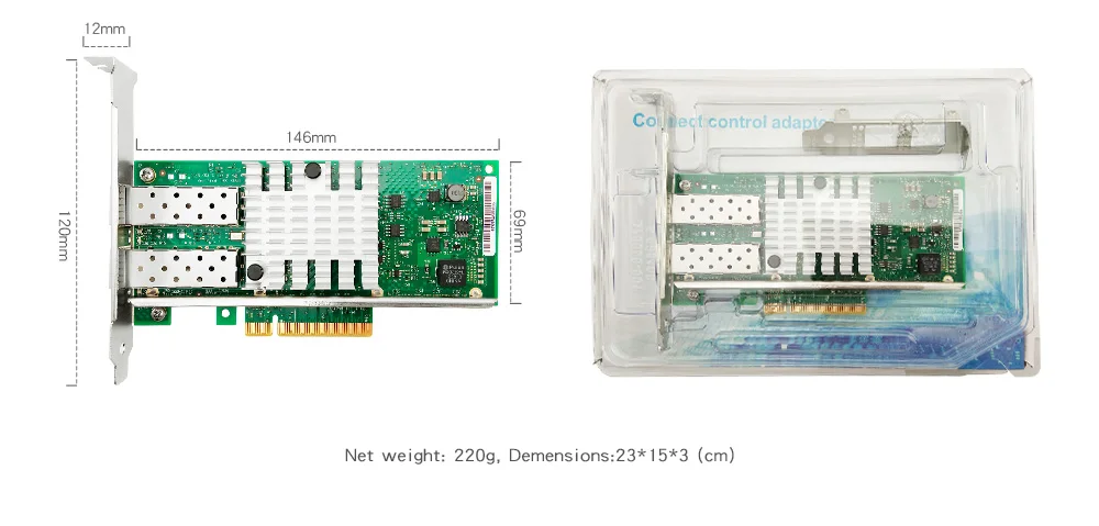 X520-SR2 10G двойной SFP+ Intel Сетевая карта Ethernet серверный адаптер с трансивером