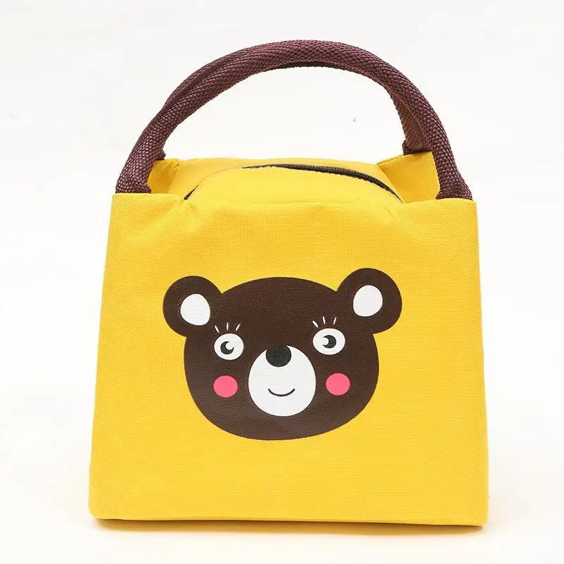 

1pc cartoon canvas Lunch Box Bag Food Fresh Keep Waterproof Travel Picnic case Thermal Insulated Fashion Storage Bags for kids