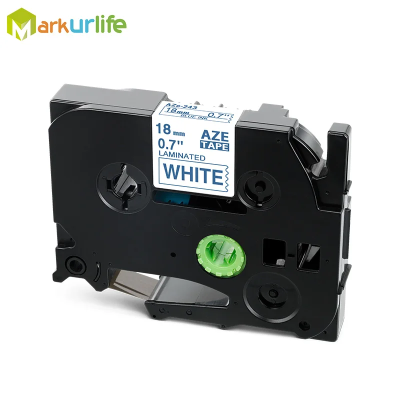 Blue on White Многоцветный совместимый Ламинированный tze 241 tze241 18 мм черный на белой ленте TZe-241 tz-241 для принтера brother p-touch TZE-141 - Цвет: Blue on White
