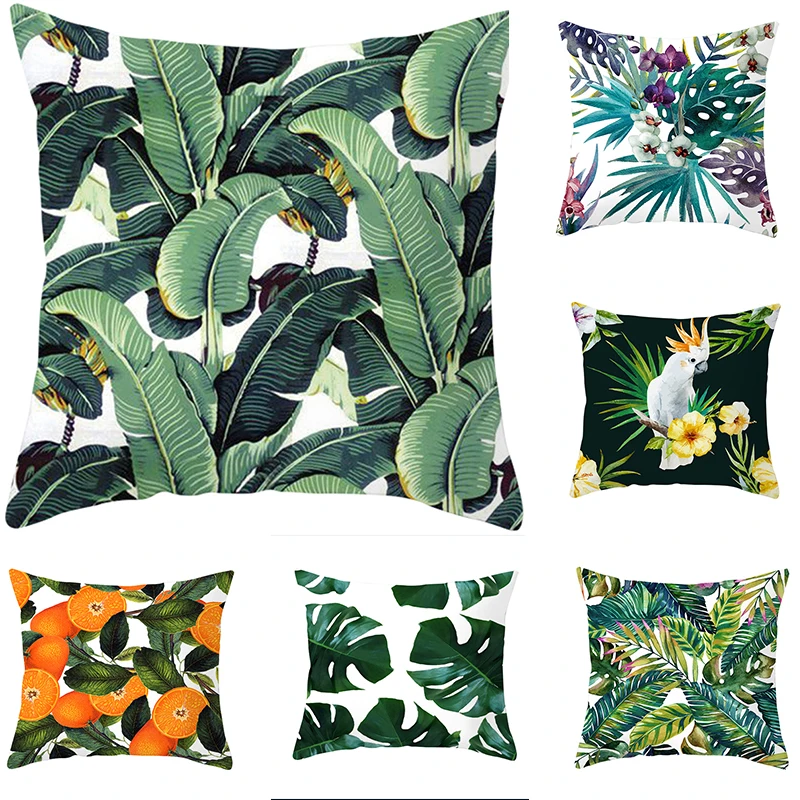 Декоративные Чехлы для подушек в виде тропических листьев чехлы кактуса Monstera