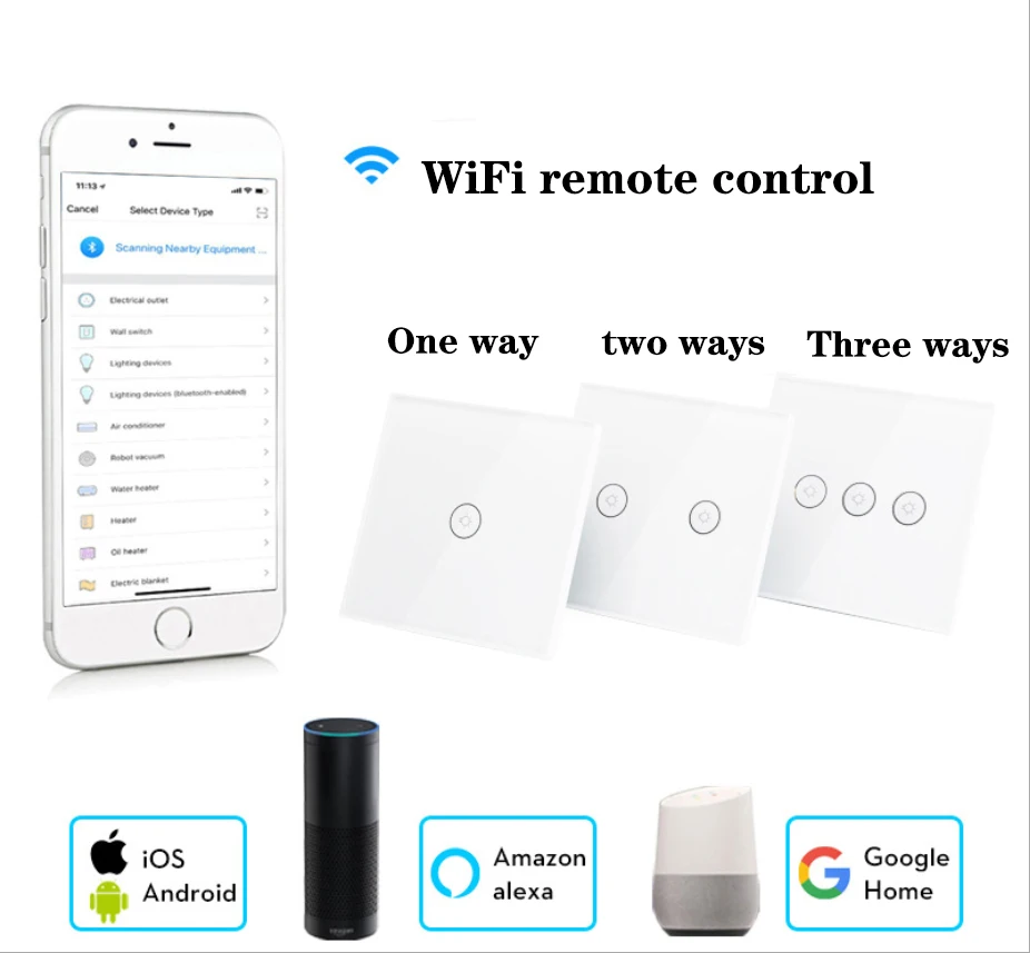 Сенсорный выключатель умный светильник переключатель стеклянная панель