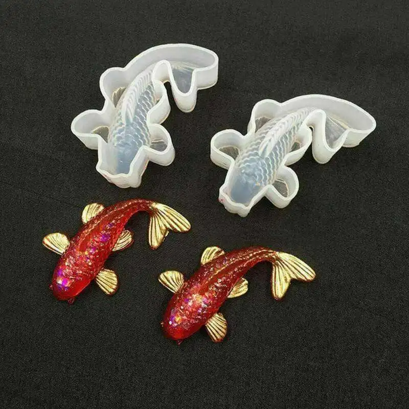 

3D Koi Fish Pendant Silicone Molds Resin Casting Craft Epoxy Mould DIY Decor .d Silicone mold