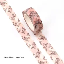 1PC 15MM*10M Pink Ballet Shoes Gifts washi tape Masking Tapes Decorative Stickers DIY Stationery Sch