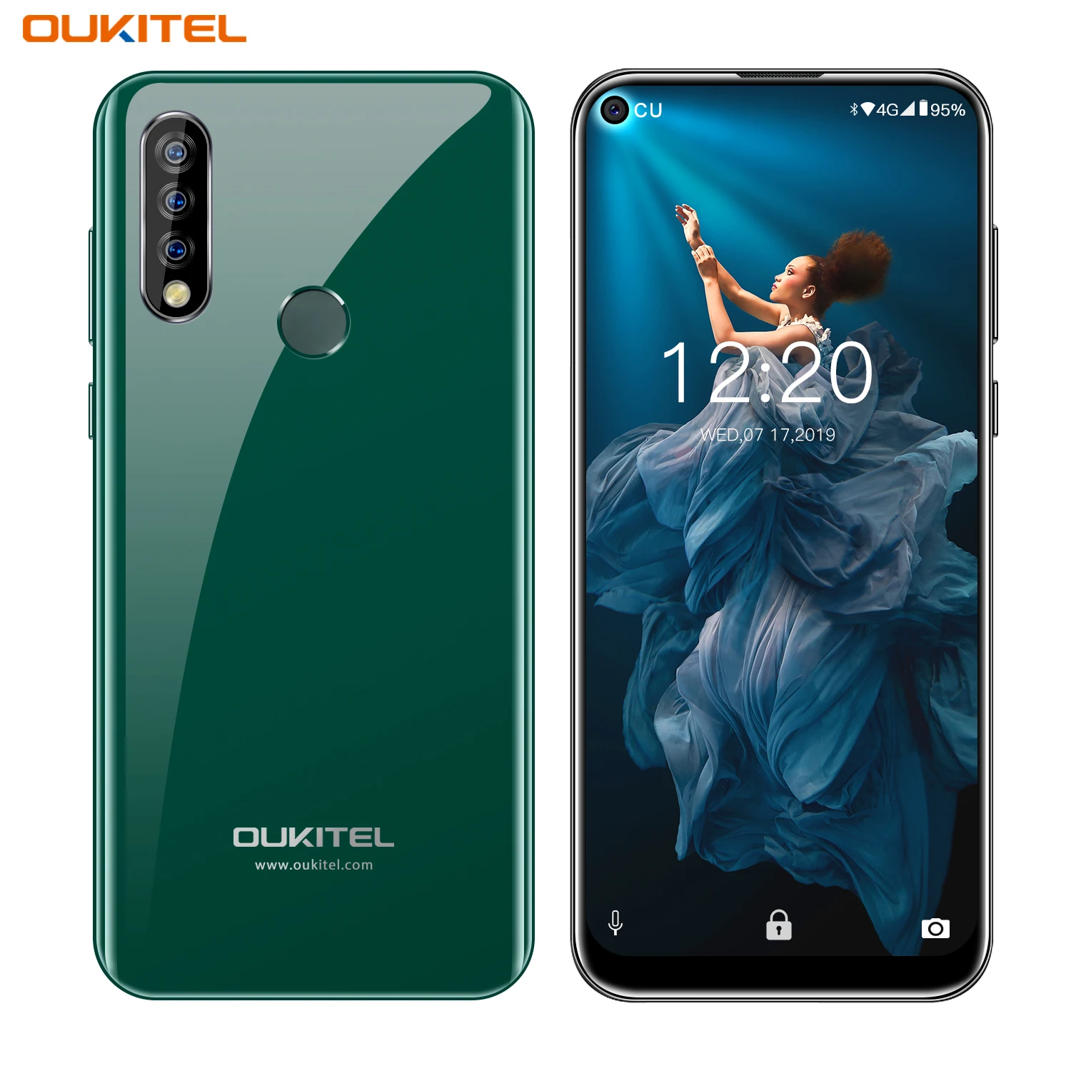 OUKITEL C17 Pro 4 Гб 64 Гб мобильный телефон 6,35 ''полный экран распознавание лица отпечатков пальцев Android 9,0 13MP двойная камера 4G сеть 2.4GH 5G Wifi