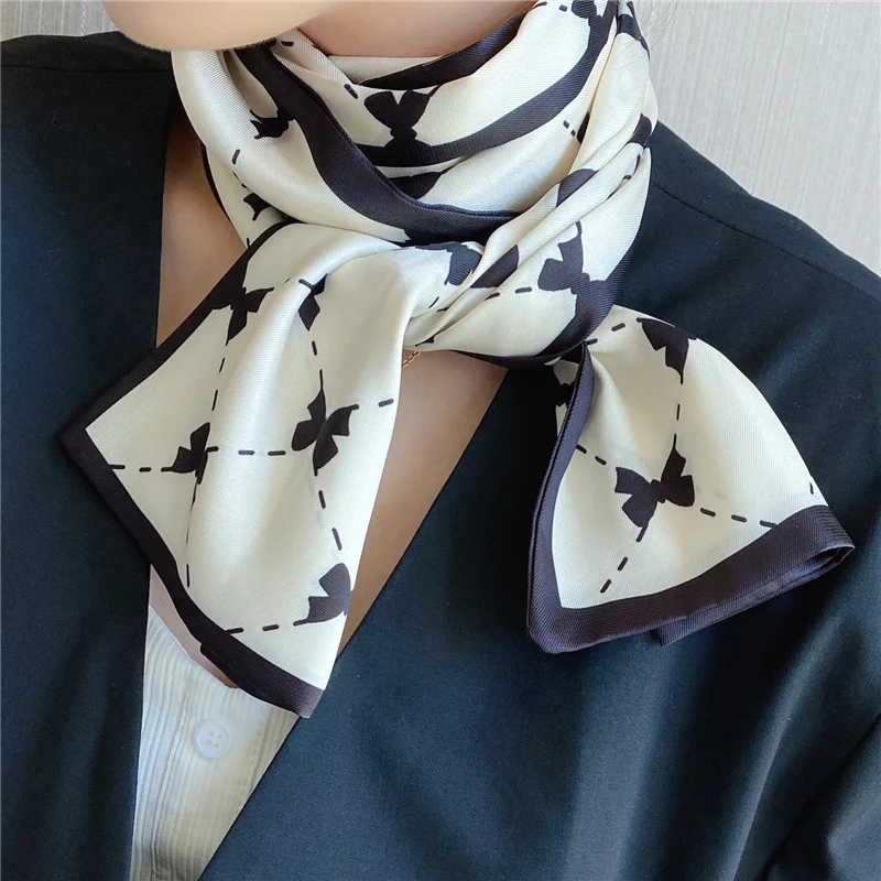 Новинка 2024 французское женское шелковое саржевое ожерелье в стиле ретро