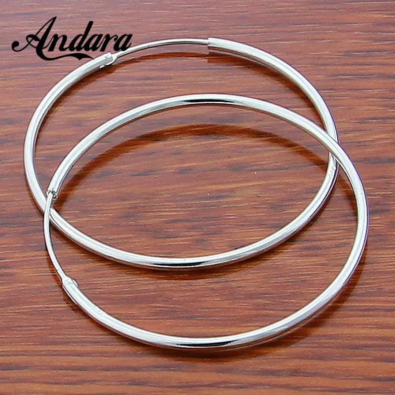 Женские гладкие круглые серьги 5 мм ювелирное изделие из стерлингового серебра 925