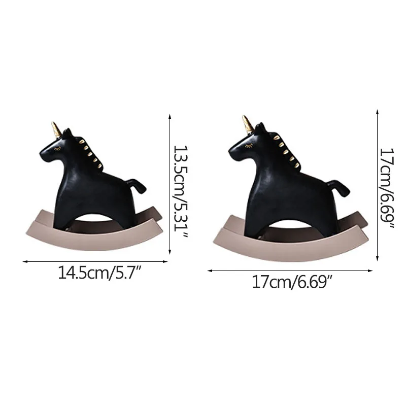 Скандинавская простая статуя лошади-качалка из смолы ремесло Современные