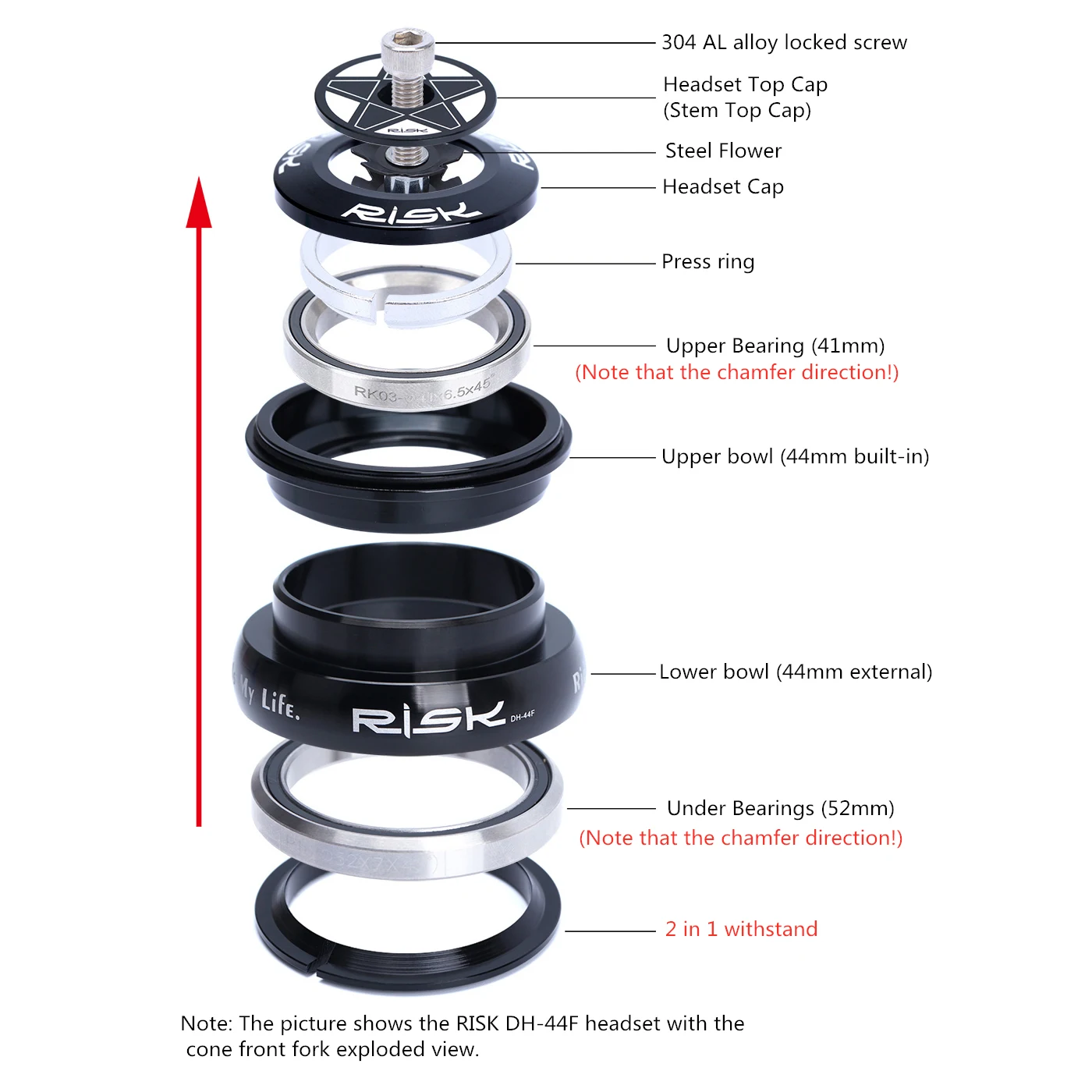 Велосипедная коническая/Прямая рама 44 мм 1 1/2 дюйма (28 6 мм) передняя вилка двойной