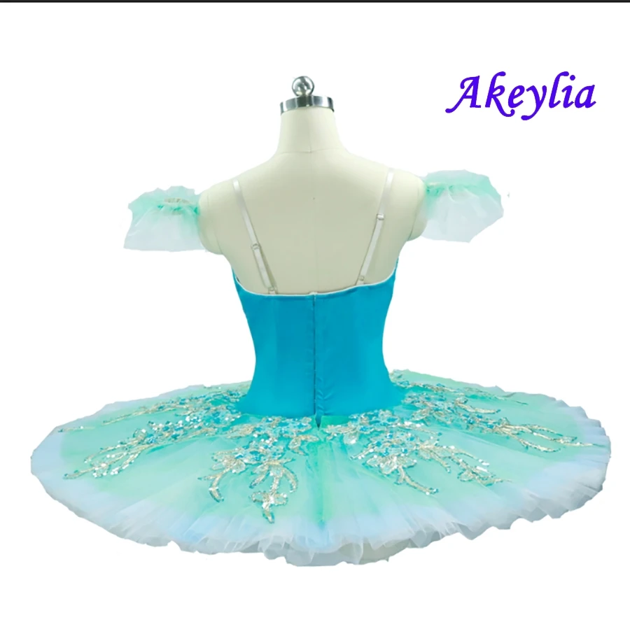 Профессиональная балетная пачка с розовой сахарной сливой небесно голубая