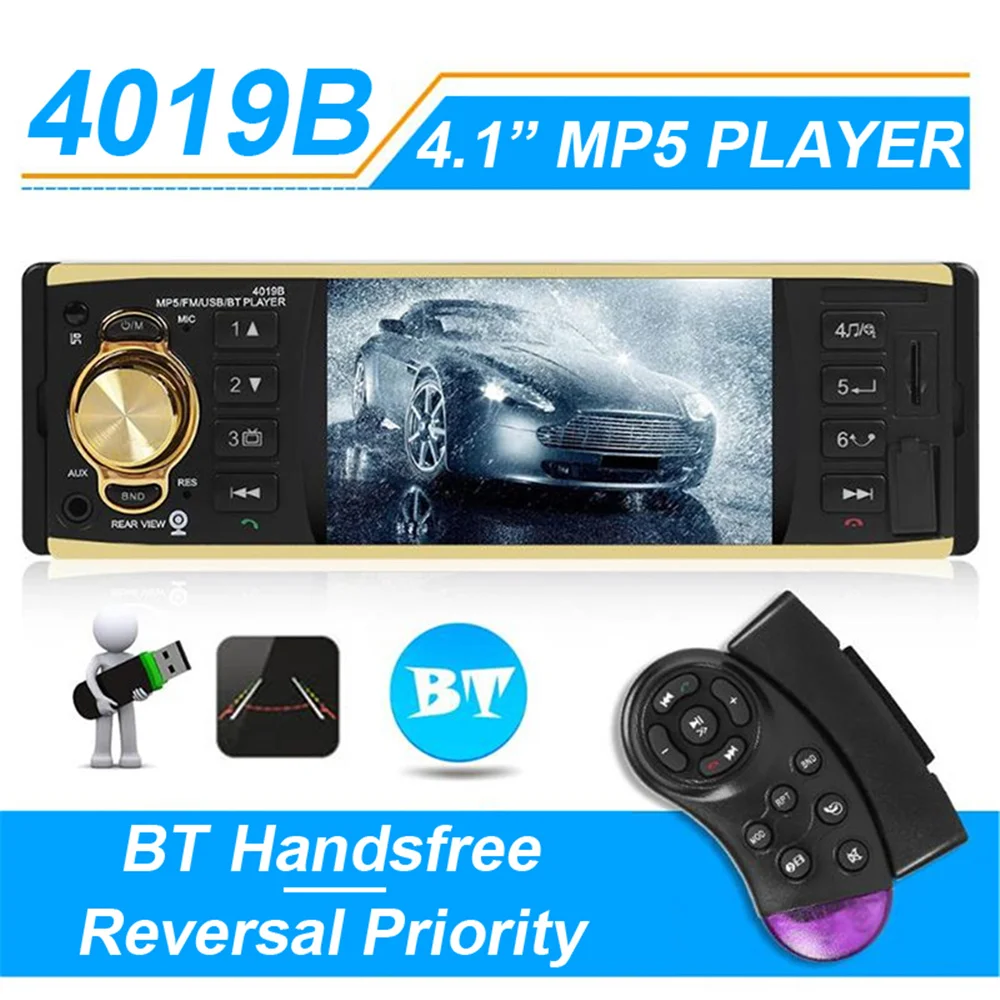 

4019B 1din Universal Car Radio 4.1" Bluetooth Autoradio Stereo Car MP5 Multimedia Player AUX USB FM Backup Camera Auto Audio