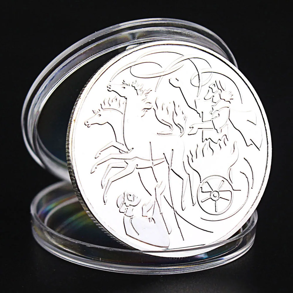 

Elijah In The Whirlwind Souvenir Coin Silver Plated Collectible Coin Bible Story Collection Commemorative Coin