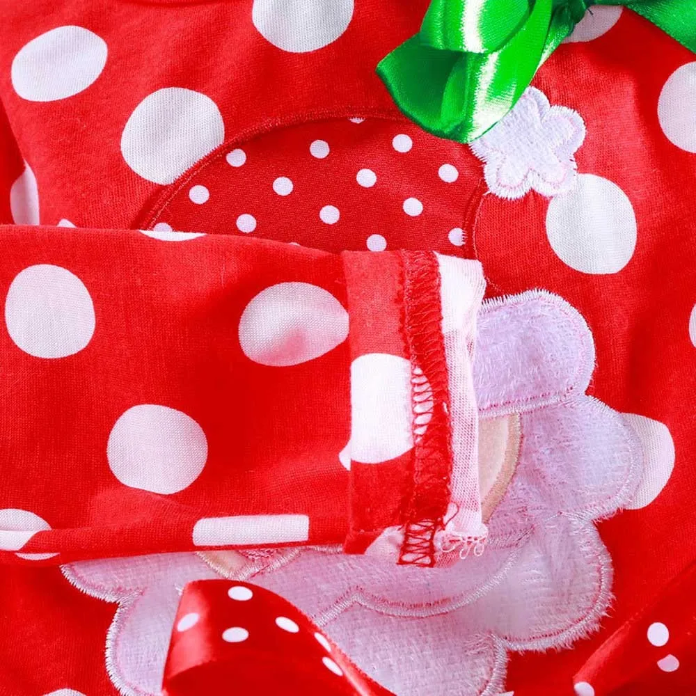 Платье в горошек на Новый год и Рождество Одежда для девочек длинная одежда