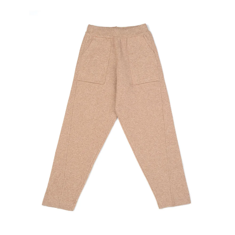 HLBCBG женские трикотажные широкие брюки новые толстые теплые модные осенне зимние