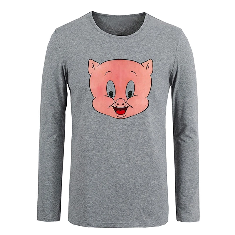jfRG1353C Porky Pig Looney Tunes Hungry Taz Mania Looney Tunes Дизайнерская мужская футболка с принтом для парней футболка с графическим принтом хлопковые футболки с длинными рукавами - Цвет: jfRG1353C