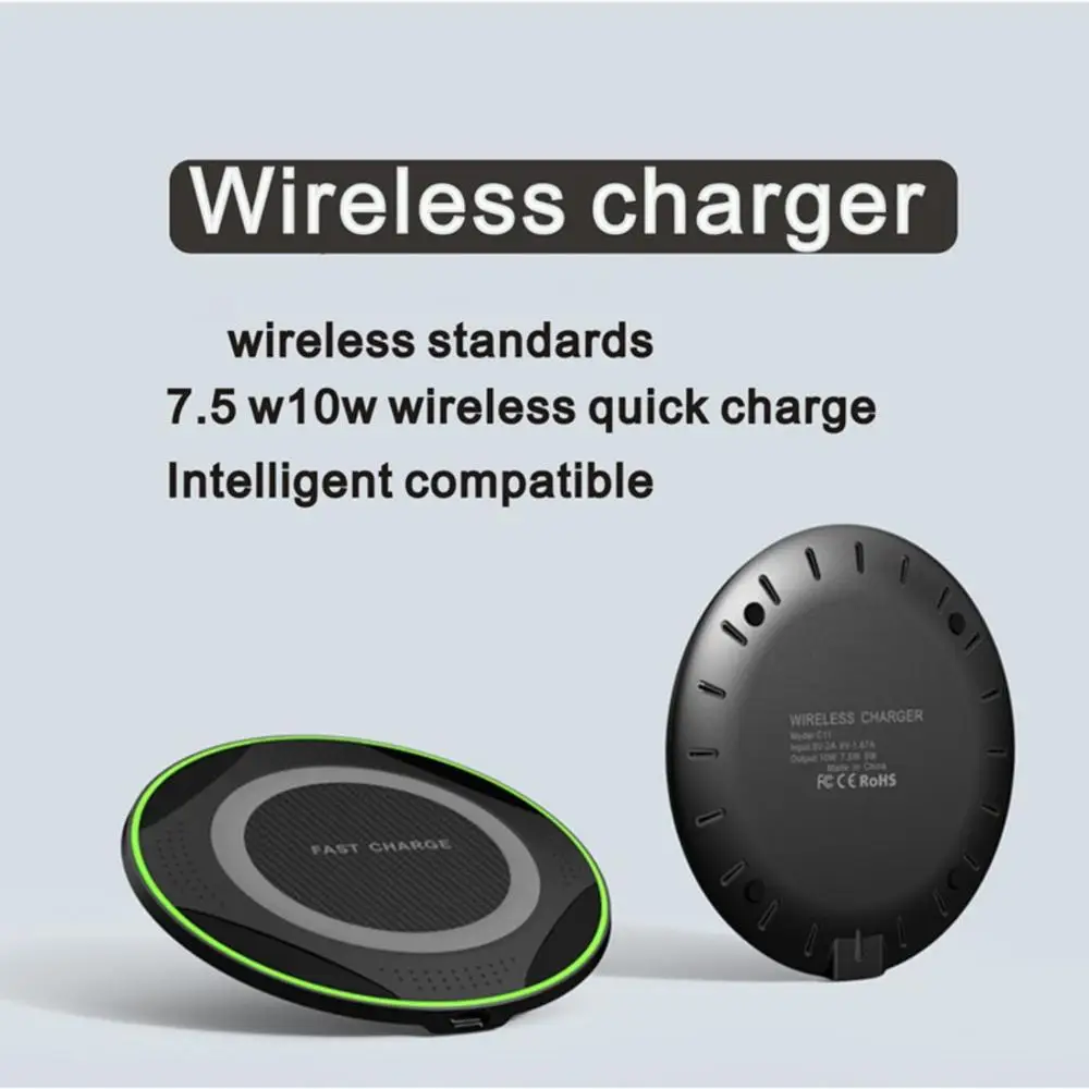10 Вт Беспроводное зарядное устройство Qi USB быстрая зарядка для iPhone 11 X XR XS 8 Plus Samsung