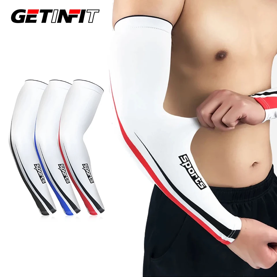 

Getinfit 1 пара велосипедные рукава Защита от солнца УФ-лучей налокотник для занятий спортом на открытом воздухе баскетбола бега профессиональ...