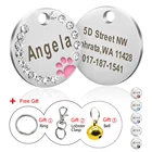 Pet Puppy Tag Cat ID Tag Персонализированные Бирки с гравировкой из нержавеющей стали, анти-потерянный ошейник, подвеска, аксессуары для собак