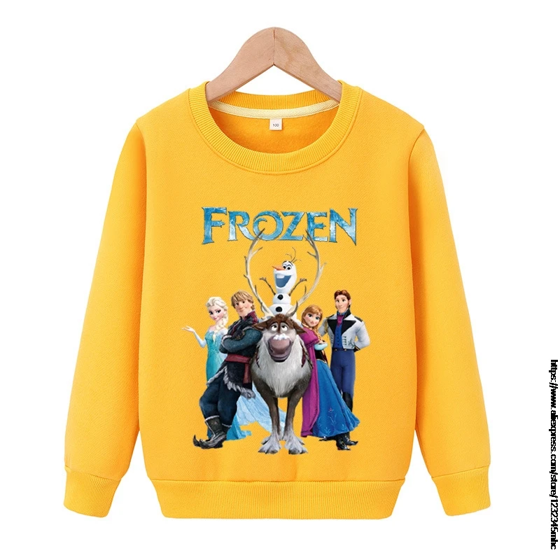 Cartoon Frozen Elsa Anna Baby Girl Hoodies Kid Sweatshirts Spring Autumn Tops Clothes Long Sleeve T Shirt Girls Costume Clothing | Детская
