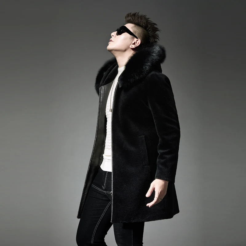 Новое поступление 2019 зимняя высококачественная мужская куртка из шерсти и