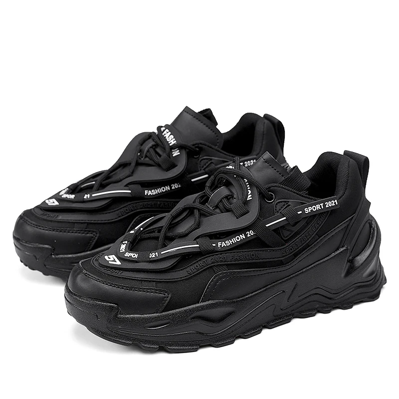 Beli COZOK Sneakers Datar Pria Sepatu Pria Merek Kasual Modis Sneakers Chunky Pria Bersirkulasi Nyaman Ukuran Plus Antiselip Trendi
