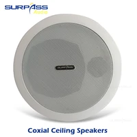 bathroom music coxial in ceiling speakers with back cover home stereo system passive coaxial speaker plastic frame roof horn