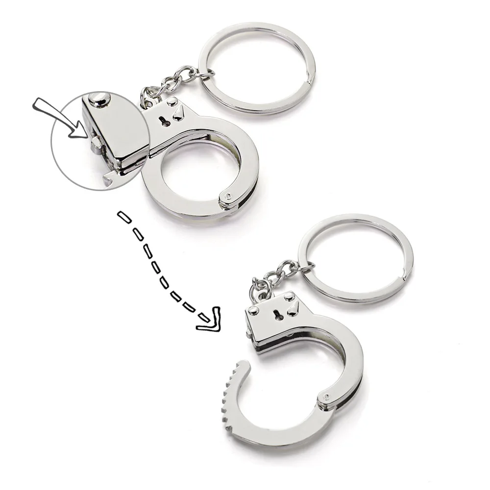 Миниатюрная модель наручников на брелке для ключей, металлический творческий симуляционная модель для автомобильного брелка, держатель кольца подарков DK363 on.
