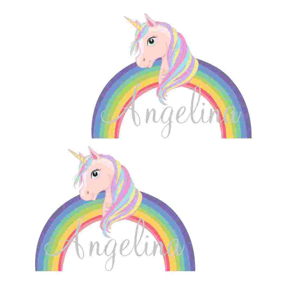 

2PCS Rainbow Cartoon Wall Sticker Household Wall Decorative Decal
