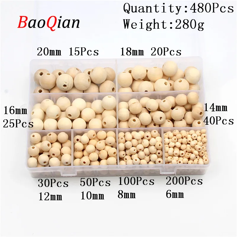 

1 Box of Natural Wooden Fashion Necklace Bracelet Jewelry Creative Wooden Bead set DIY Charm Jewelry Accessories Gasket Beads