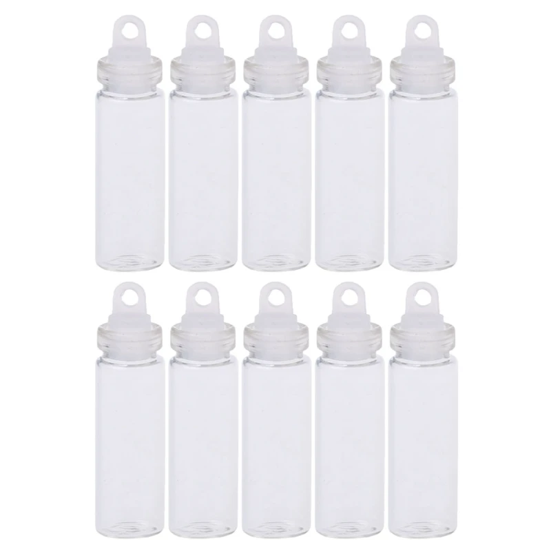 

10x 2ml Glass Plastic Stopper Bottle Wishing Bottles Vials DIY Wedding Party