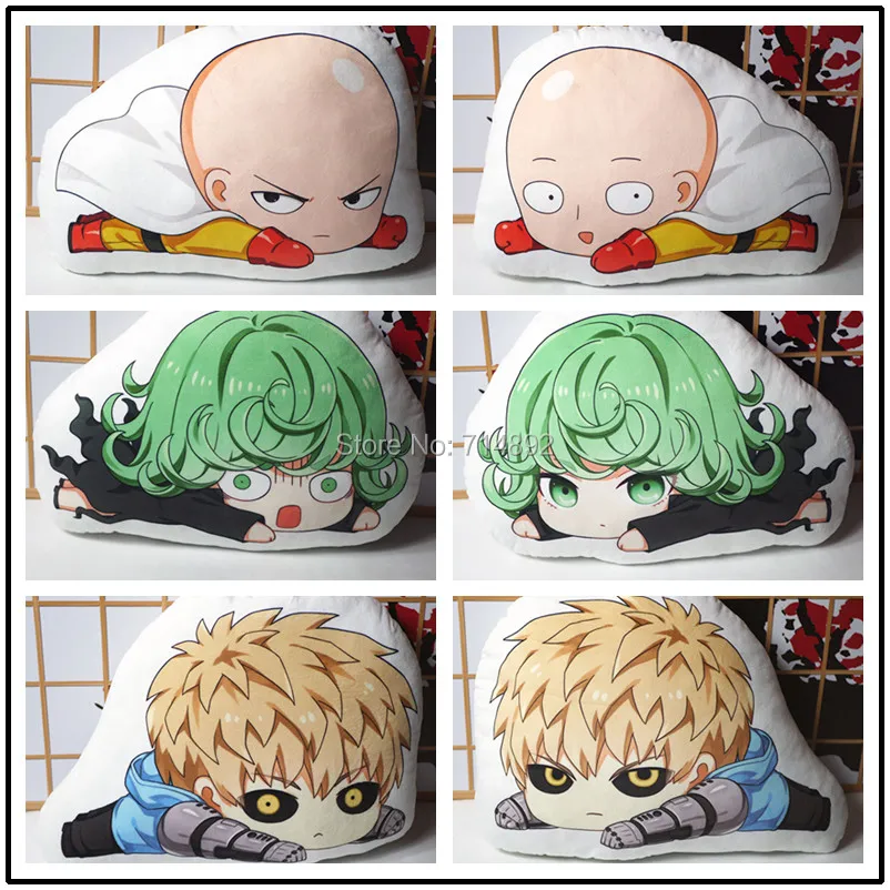 

ONE PUNCH MAN figure pillow toy Anime Saitama Genos Terrible Tornado stuffed plush doll double sided case cosplay 50cm for gift