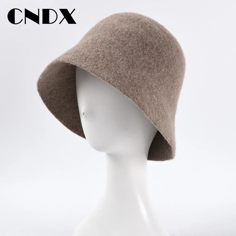 

Solid Color Wool Knit Basin Hat for Lady Winter Keep Warm Bucket Hat for Women Fashion Outdoor Bob Panama Hat Unisex Adult Hat