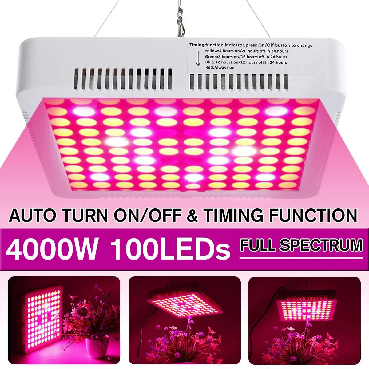

4000W светодиодный Grow Lights Лампа Панель гидропоники растениеводства с полным спектром для Вег цветок комнатное растение AC85-265V
