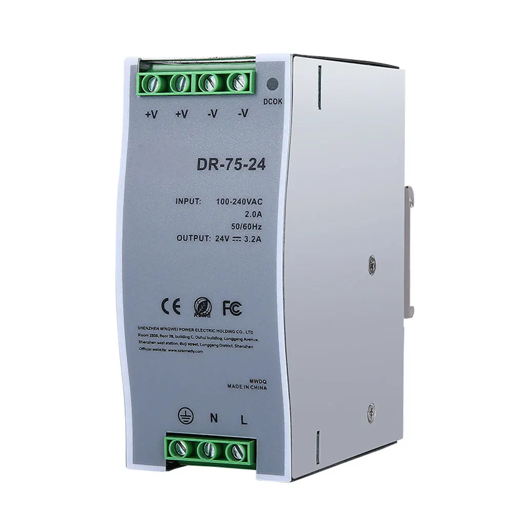 Din Rail Switching AC to DC PWM Switching Power Supply DR-75-24 24V 76.8W Converter Protection for Industrial Switch Transformer
Din Rail Switching AC to DC PWM Switching Power Supply DR-75-24 24V 76.8W Converter Protection for Industrial Switch Transformer