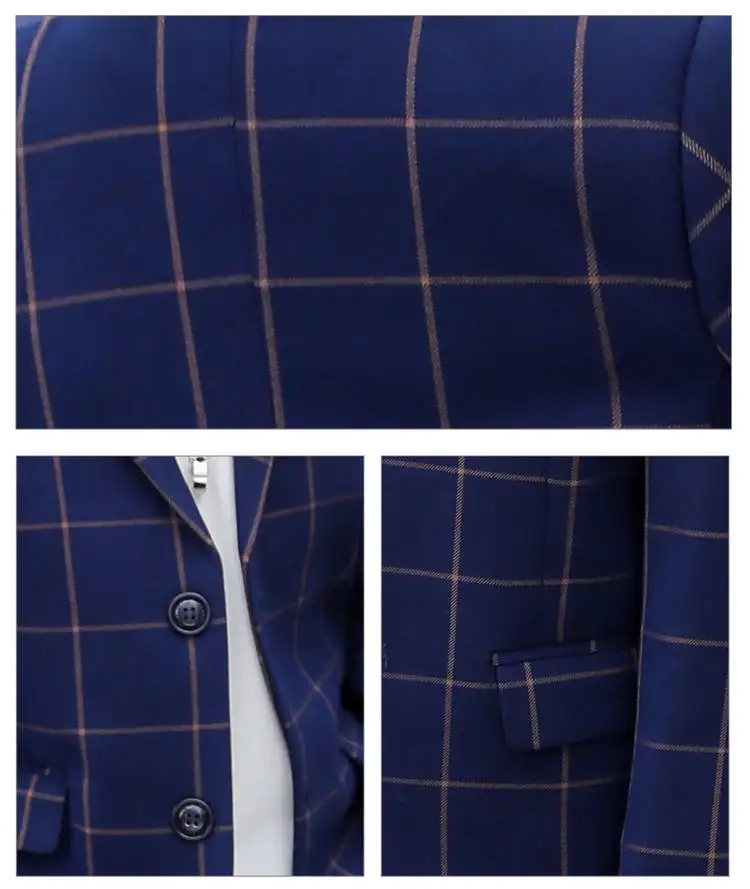 

Spring & Autumn Cotton Boy Sets New 2021 Korean Version Fashion Coat Lattice Casual Slim Pants 2-Piece Suit Children's Clothing