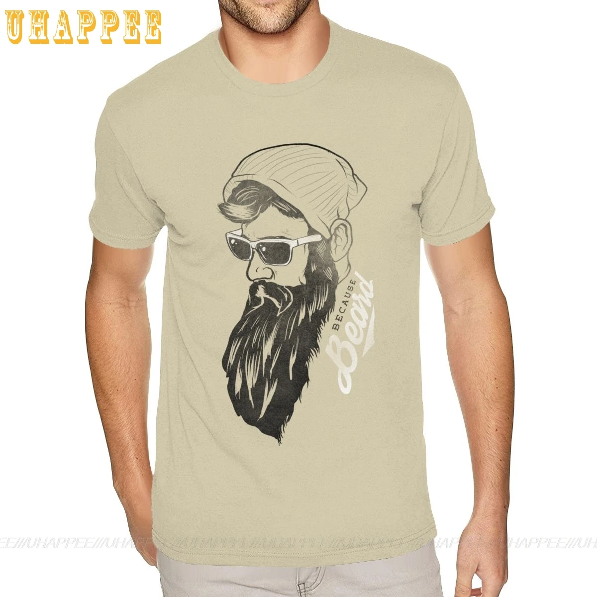 Мужские футболки с принтом Потому что борода 5XL футболка со слоганом|Мужские