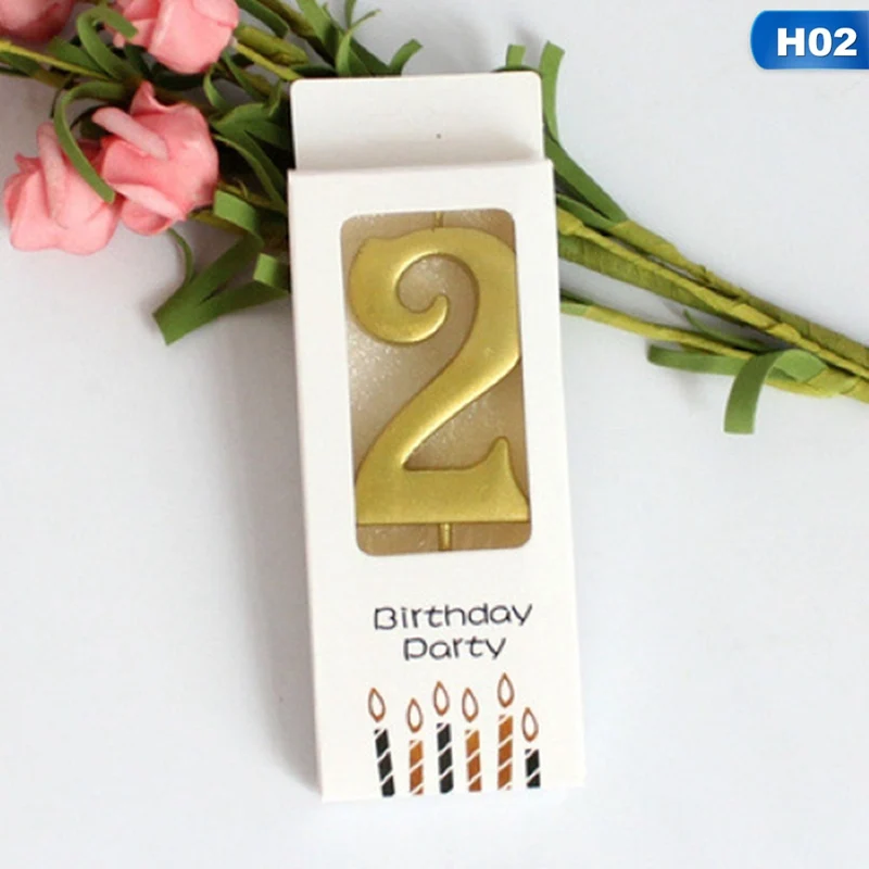 Золотые свечи с цифрами для торта вечерние Детские праздничные украшения дня