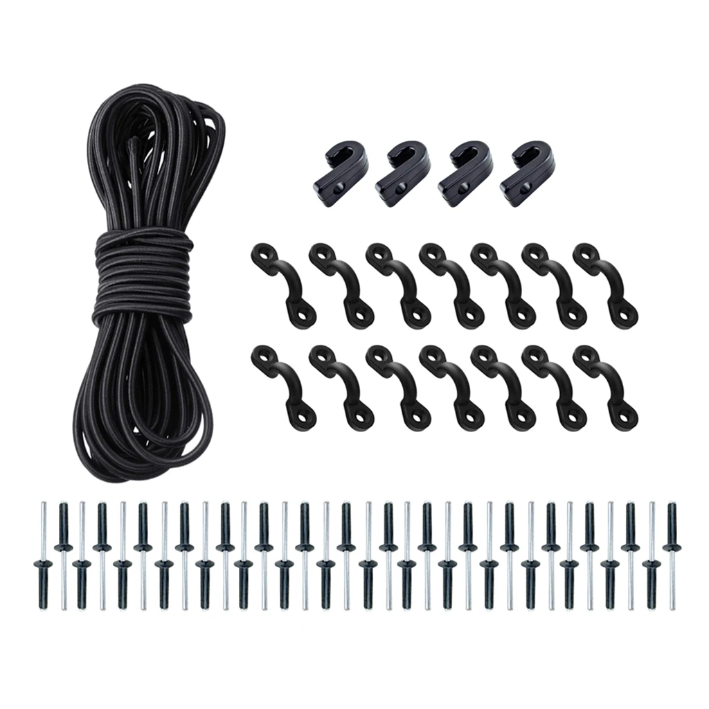 

Widened Deck Rigging Kit for Marine Boat Bungee Rope J Hooks Y