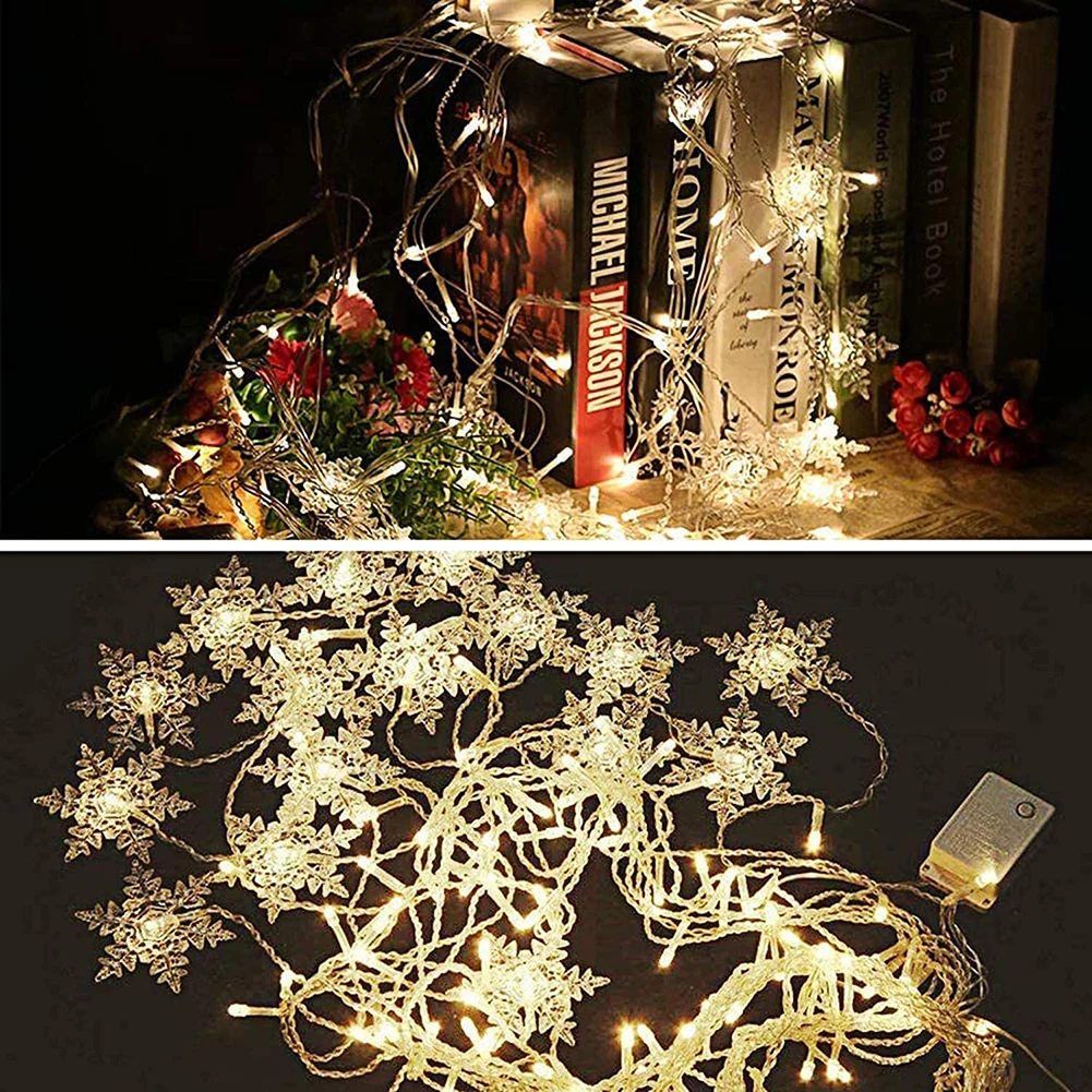 

4m LED Snowflake Icicle Lamp Fairy Curtain String Lights Christmas New Year Lighting Waterproof Outdoor Home Wedding Decor