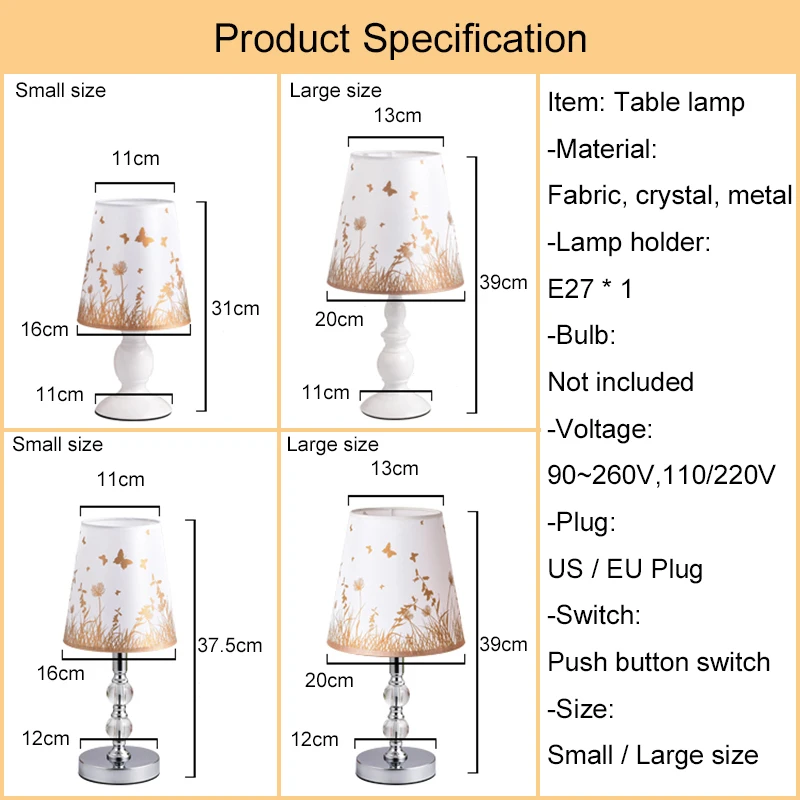 

Crystal Table Lamps For Bedroom Living Room LED Bedside Lamp Art Modern Bed Lamp Christmas Decoration Lampe De Chevet De Chambre