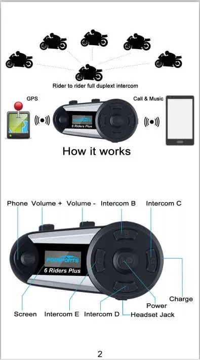 1 шт. V6 Plus 6 Rider мотоцикл Bluetooth шлем гарнитура домофон беспроводной BT полный дуплекс Intercomunicador Interphone FM светодиодный