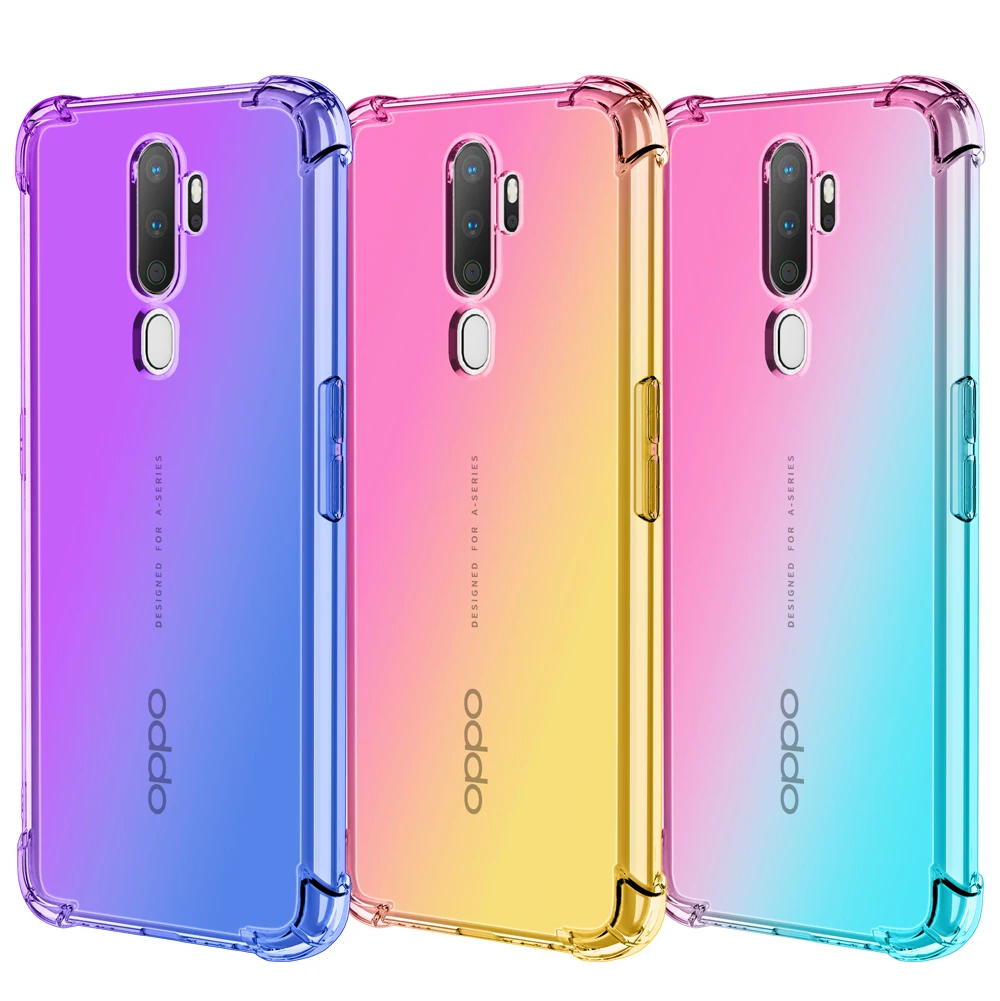 

Shockproof Case For OPPO A16 A5 2020 A9 A31 A8 A5S A3S A7X F9 F11 Pro A52 A72 A92 Realme XT X2 R9S 8pro 5G Gradient Color