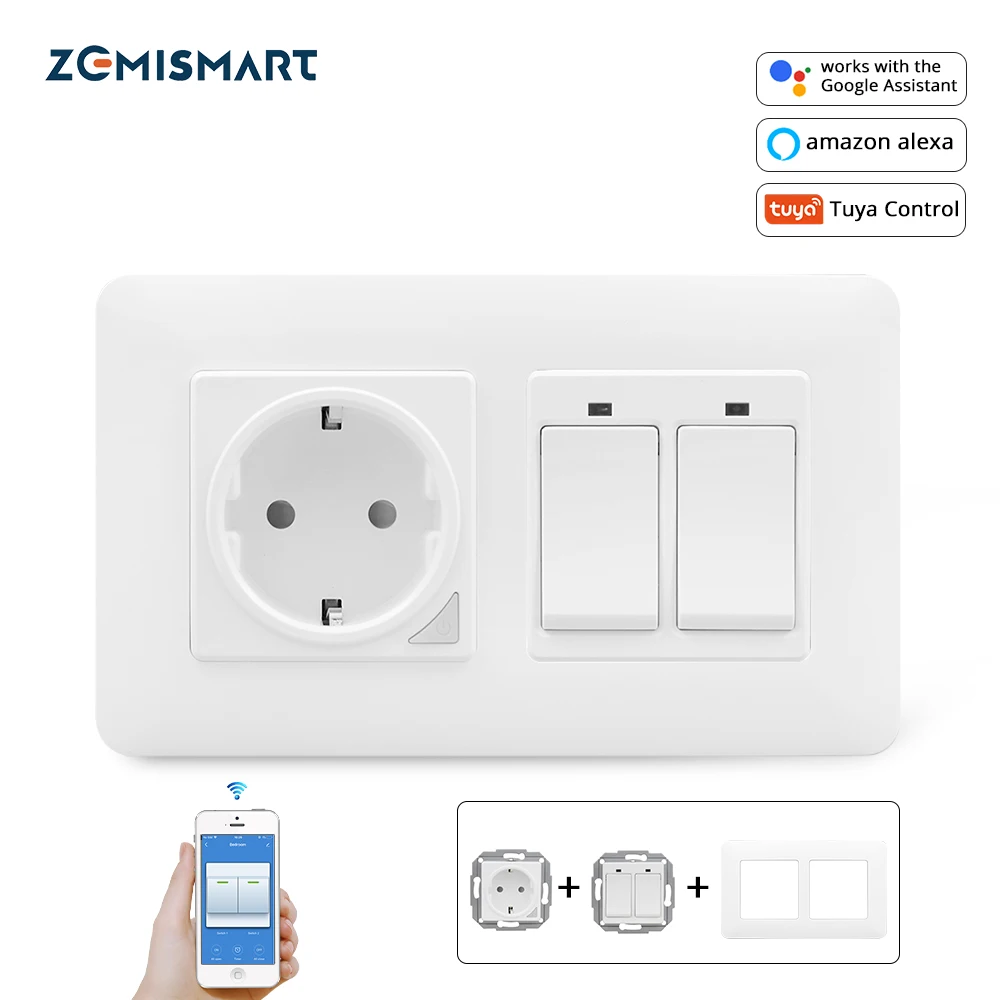 Выключатель Zemismart Tuya с Wi Fi сделай сам выключатель света для 1 2 3 групп Европейский