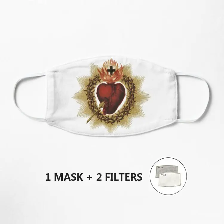 

Sacred Heart of Jesus Catholic Mask Washable Reusable Cover Face Mask Multiple Protection Mouth Mascarilla