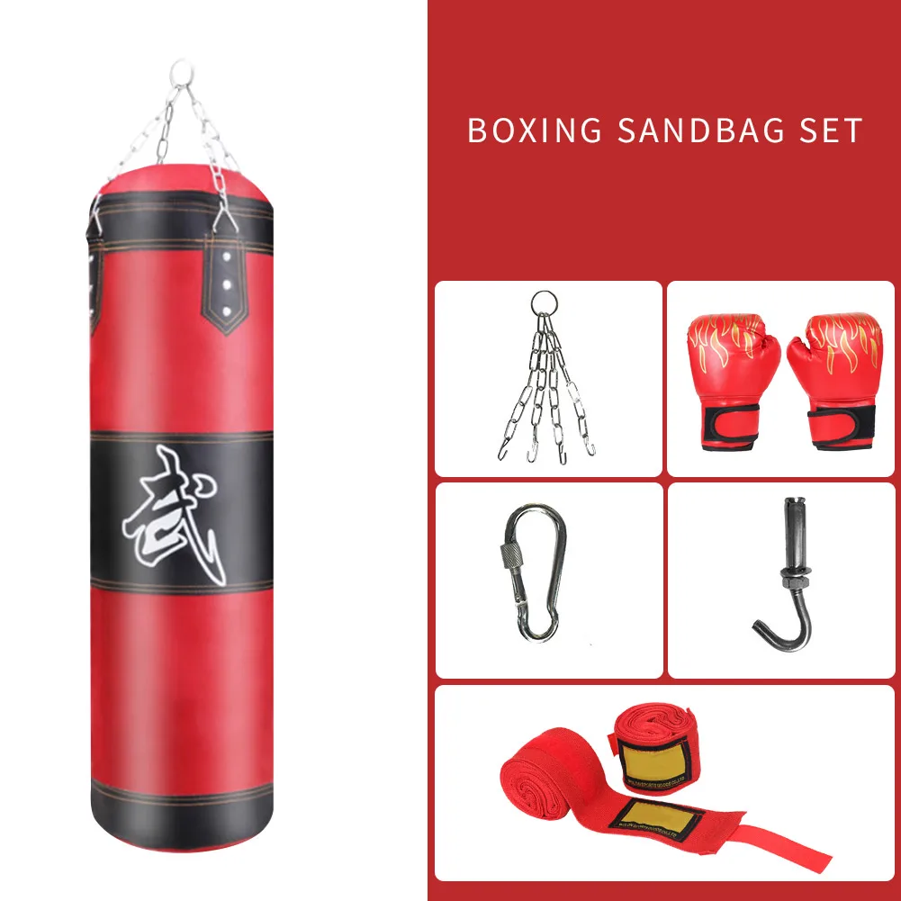 

Kickboxing Punching Bag Muay Thai Empty Pillar Fitness Tumbler Boxing Sandbag for Indoor Exercise Sport Decoration with Gloves